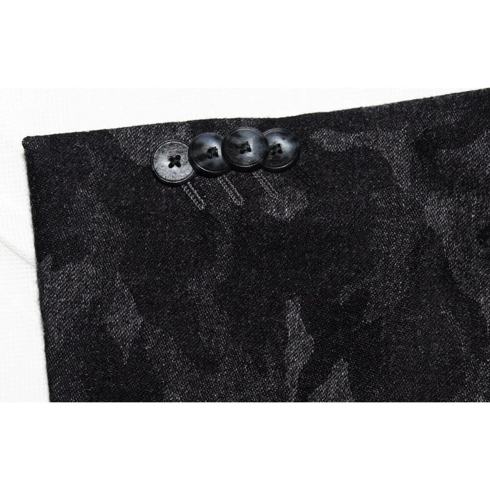Robert Graham Sport Blazer‎ Mens 46 Black Gray Camo 2 Button Wool Cashmere Blend